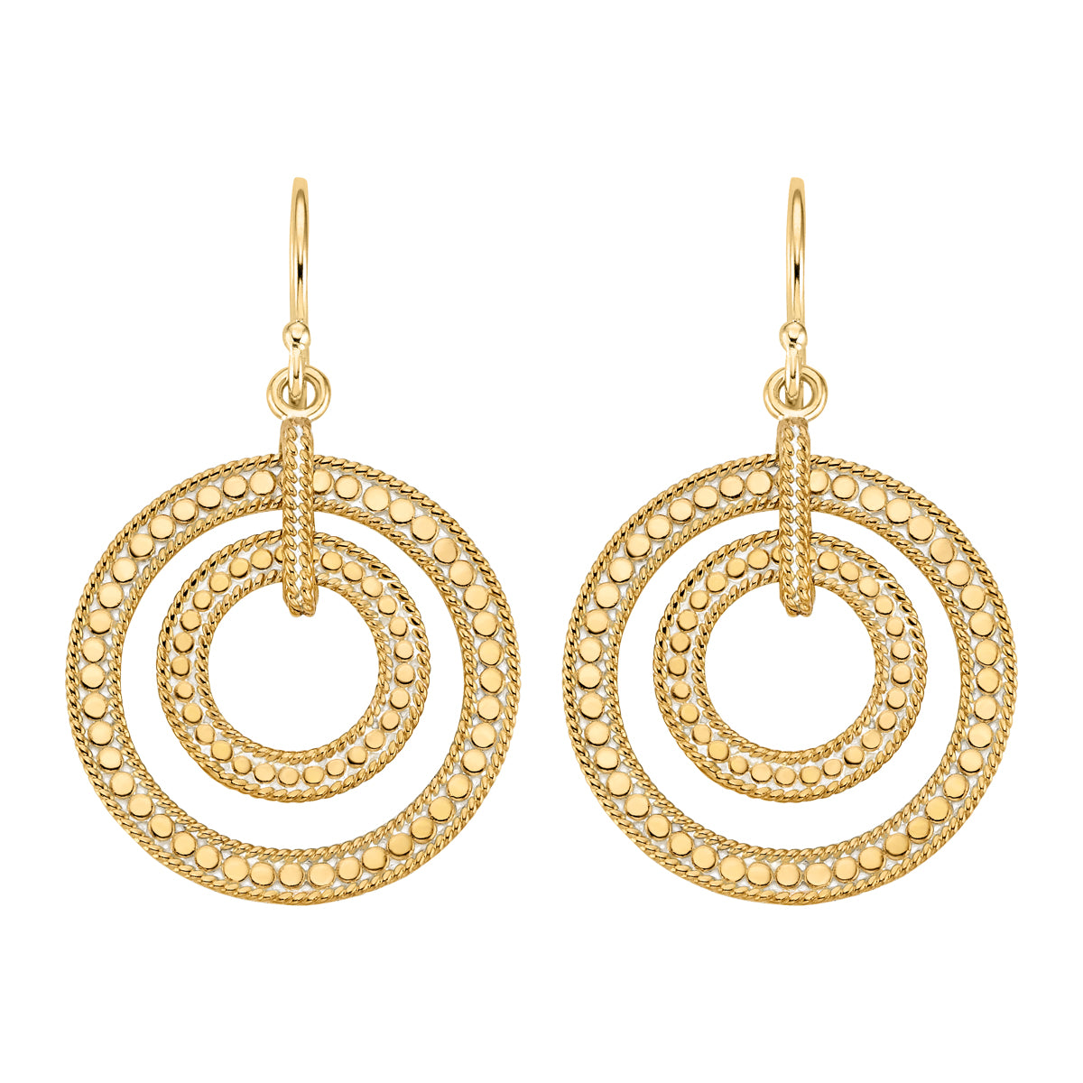 Ana Beck 18k gold plated and sterling silver Double Open Circle Earrings - Gold