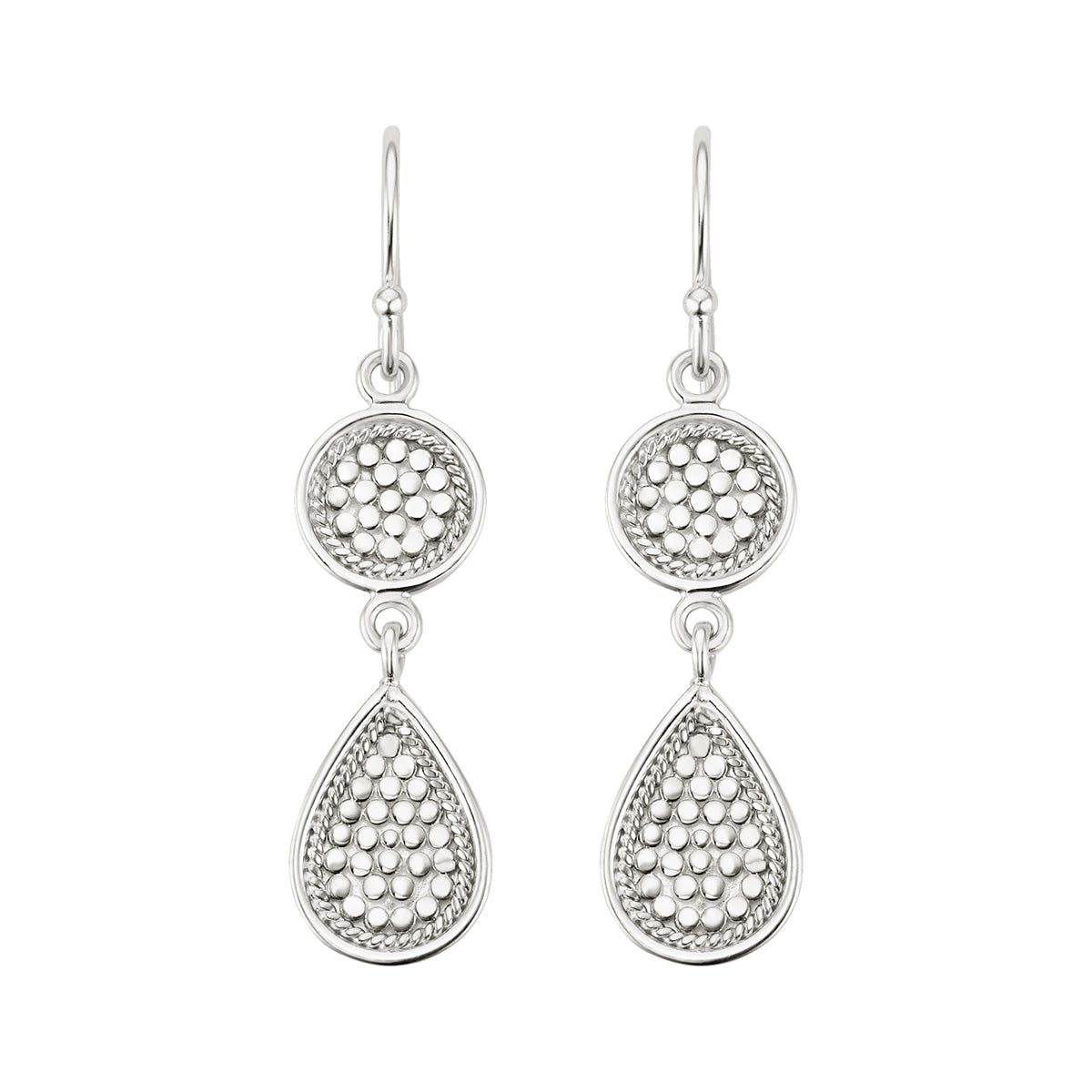 Ana Beck Sterling Silver Double Drop Earrings - Silver
