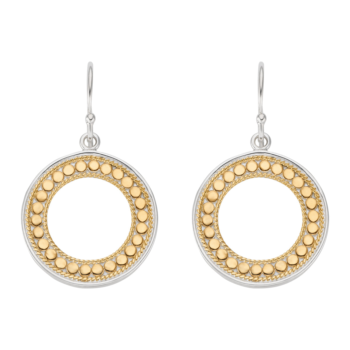 Ana Beck 18k gold plated and sterling silver Open Circle Drop Earrings - Gold
