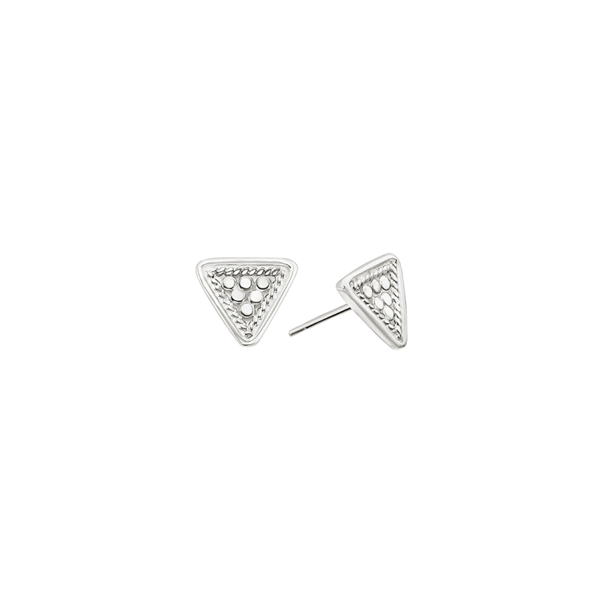 Ana Beck Sterling Silver Triangle Stud Earrings - Silver