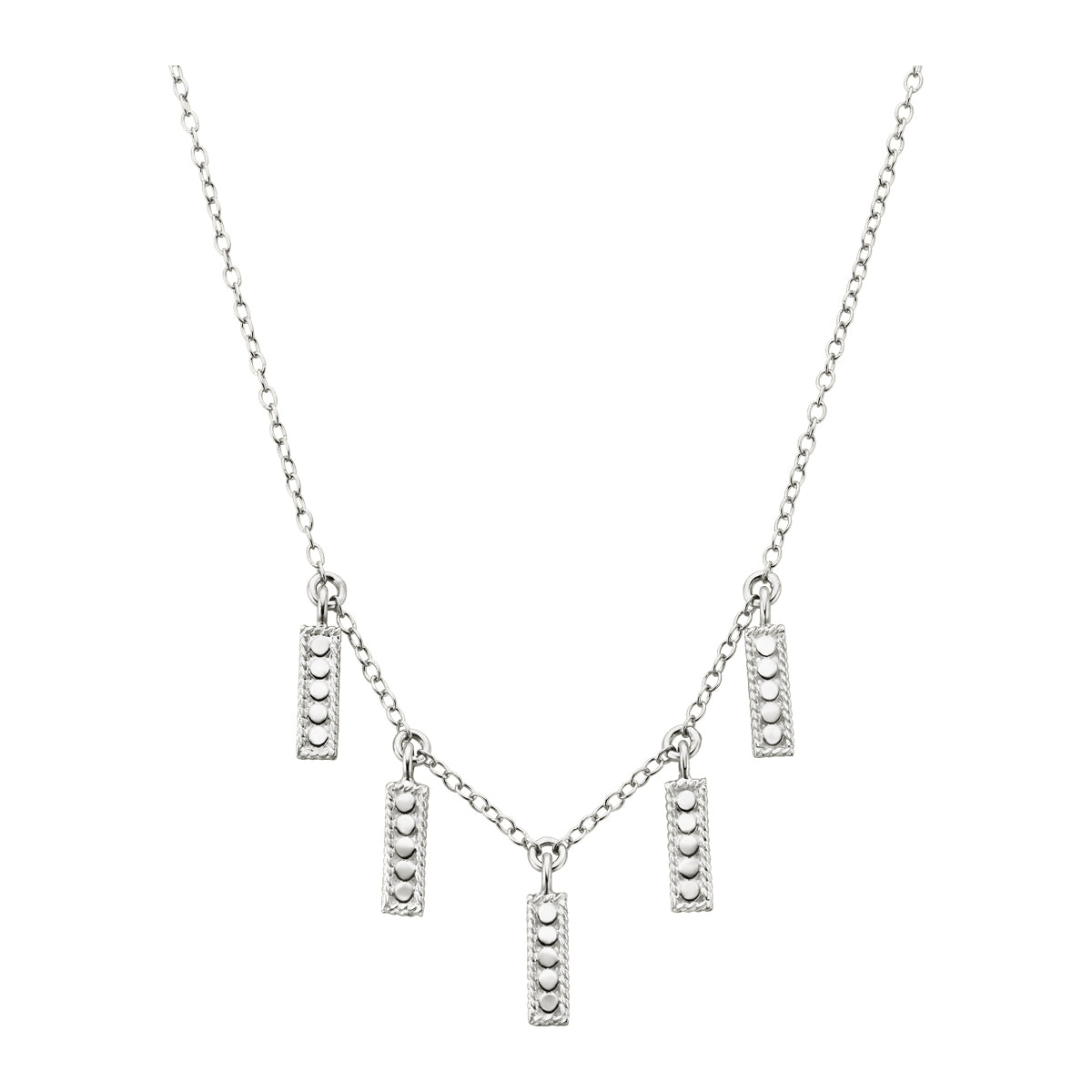 Ana Beck Sterling Silver Mini Bar Charm Necklace - Silver