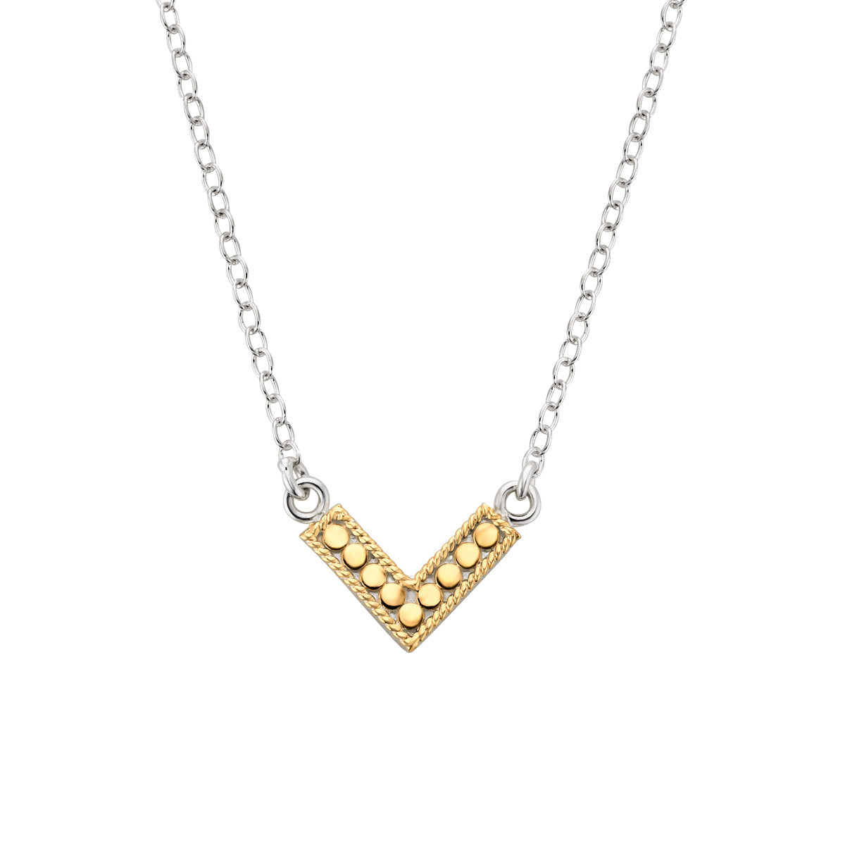 Ana Beck 18k gold plated and sterling silver Mini Reversible V Necklace