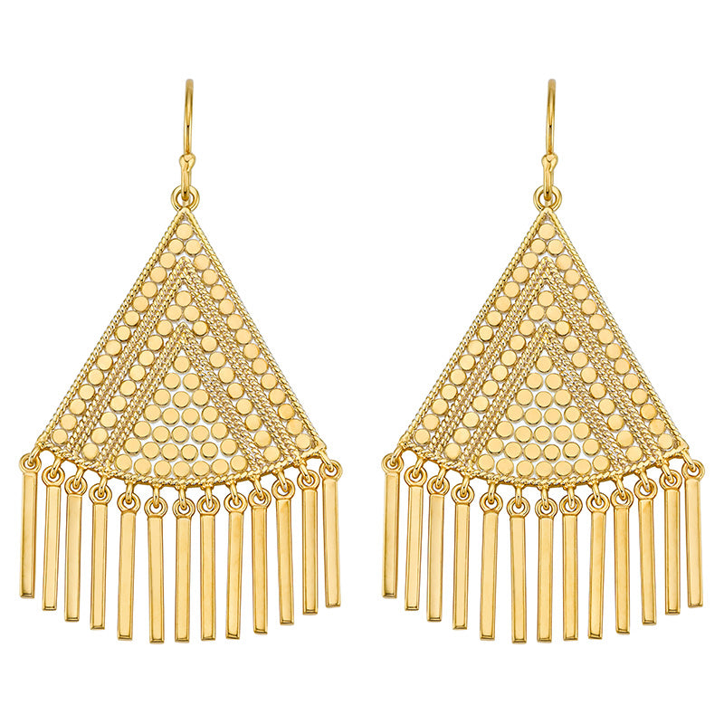Ana Beck 18k gold plated and sterling silver Exclusive - Large Fringe Drop Earrings