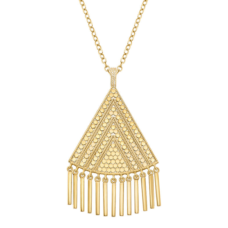 Ana Beck 18k gold plated and sterling silver Exclusive - Large Fringe Drop Necklace