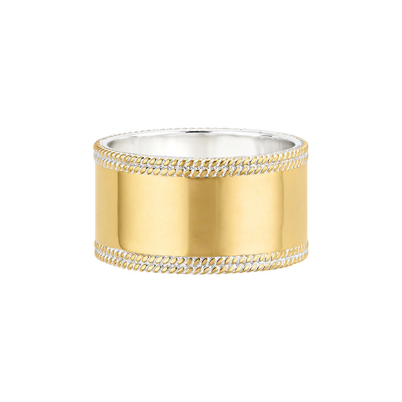 Ana Beck 18k gold plated and sterling silver Exclusive - Smooth Cigar Band Ring