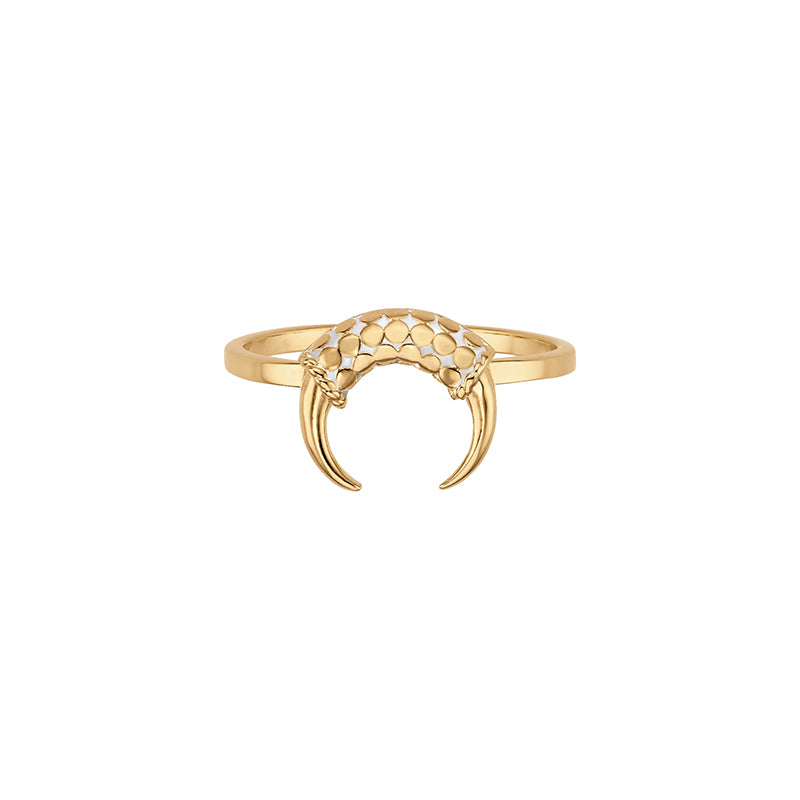 Ana Beck 18k gold plated and sterling silver Mini Horn Ring - Gold