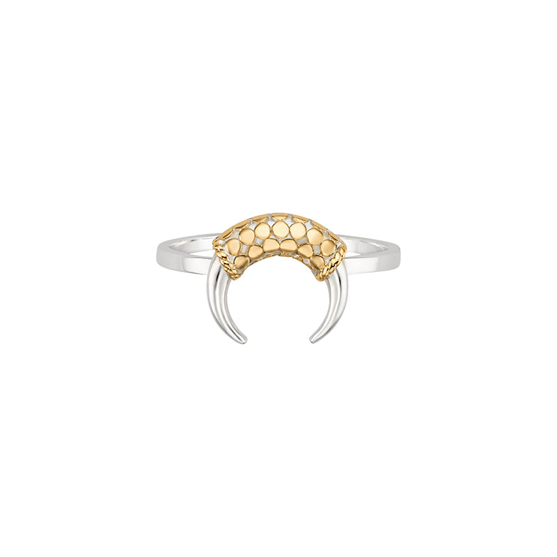 Ana Beck 18k gold plated and sterling silver Mini Two-Tone Horn Ring