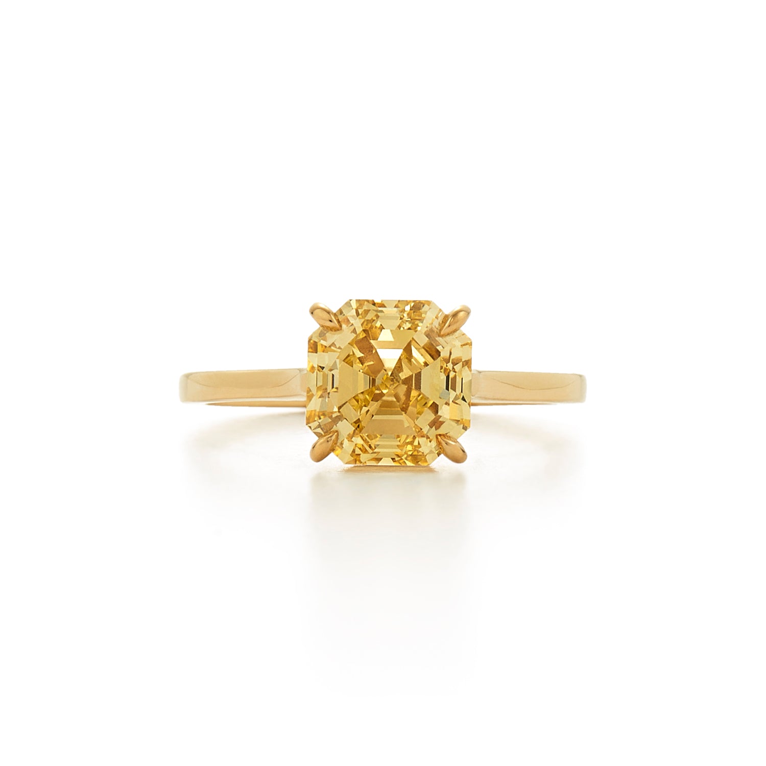 Kwiat Asscher Cut Yellow Diamond Engagement Ring