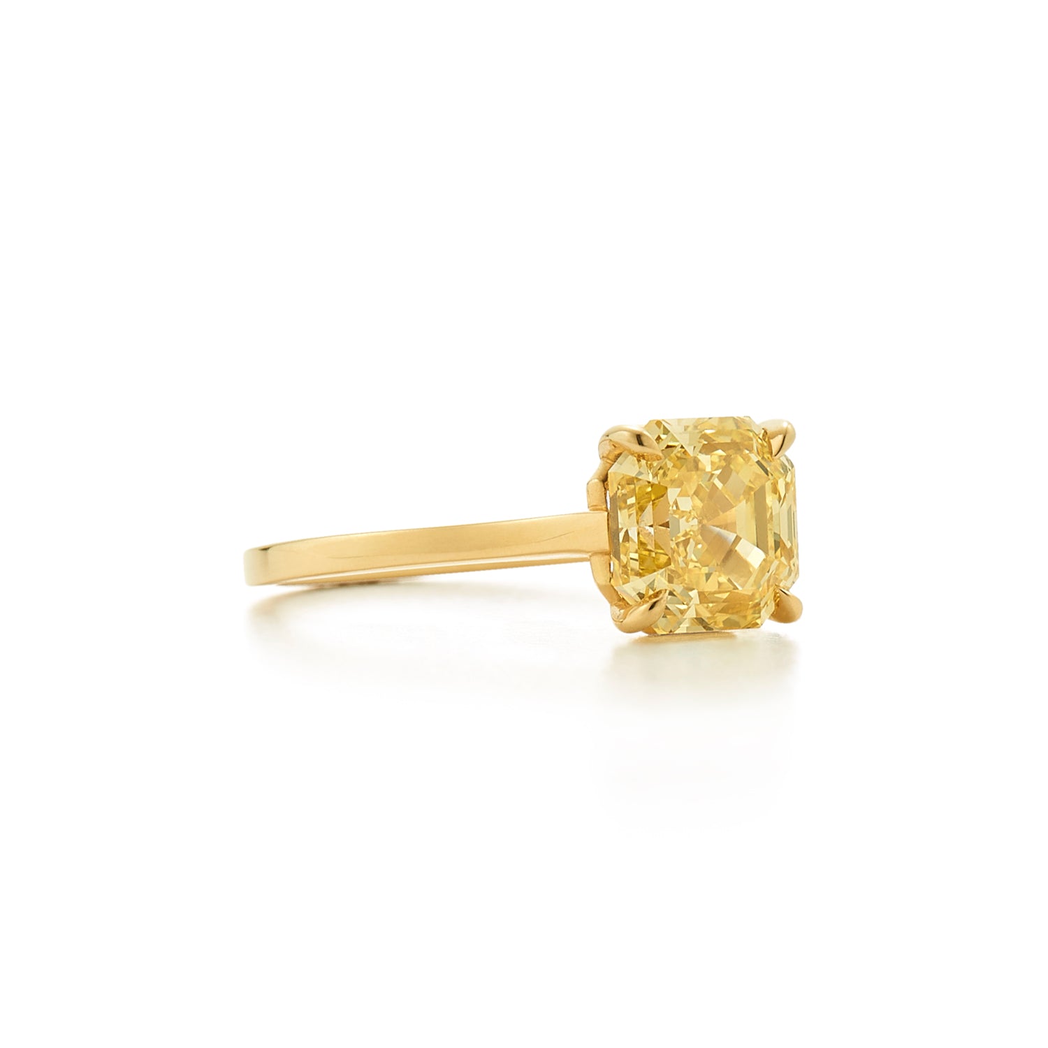 Kwiat Asscher Cut Yellow Diamond Engagement Ring