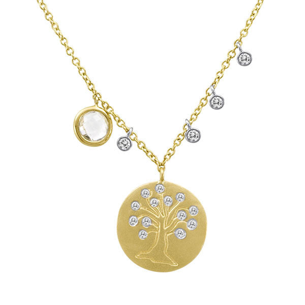 Meira T 14k Tree of Life Necklace with Diamond Bezels
