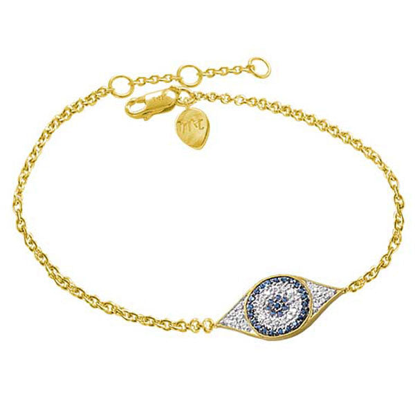 Meira T 14k Evil Eye Bracelet Yellow Gold Diamonds Sapphires