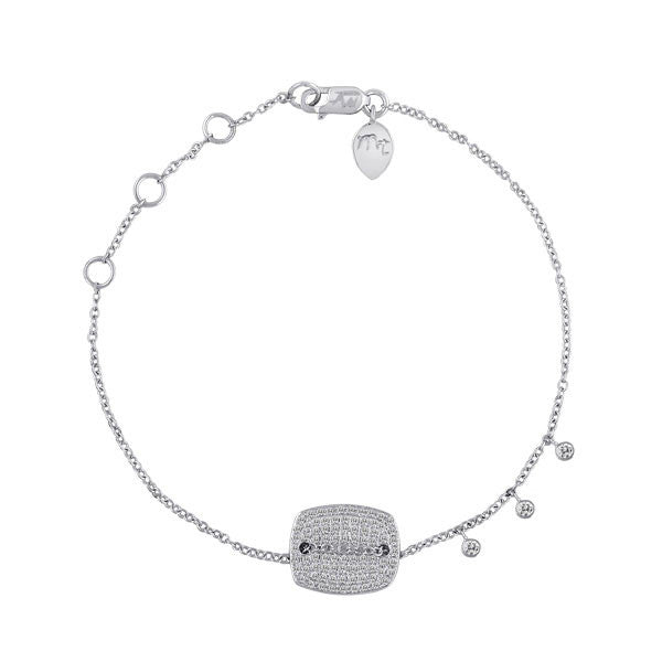 Meira T 14k Rectangle Pave Diamond Disc Bracelet