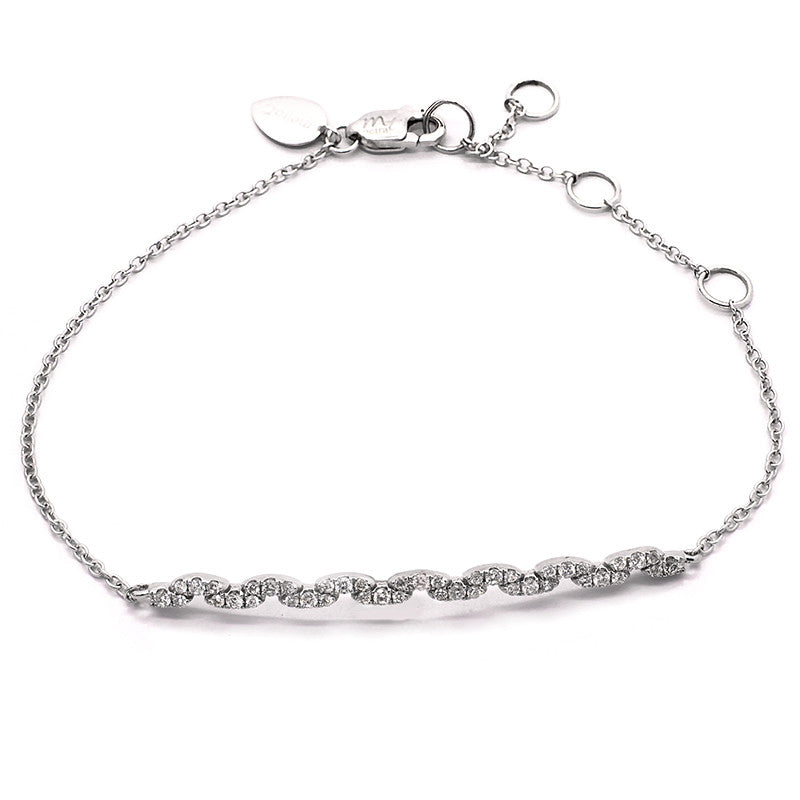Meira T 14k White gold Antique Diamond Bar Bracelet