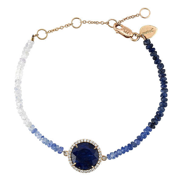 Meira T 14k Rose Gold and Diamond Spherical Sapphire Beaded Bracelet