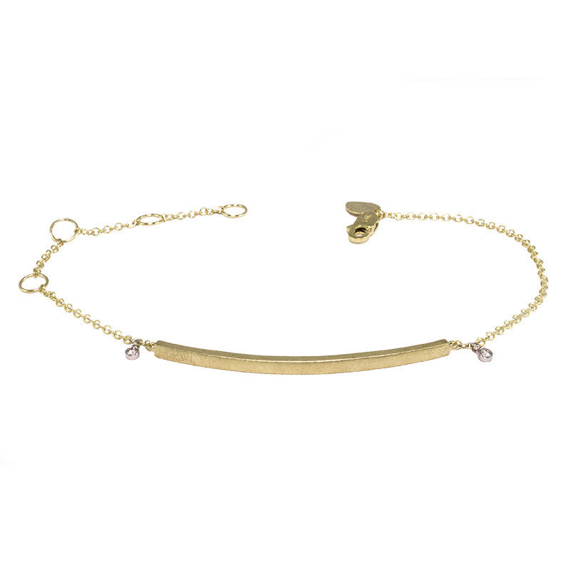 Meira T 14k Yellow Gold Bar Bracelet with Diamond Accent