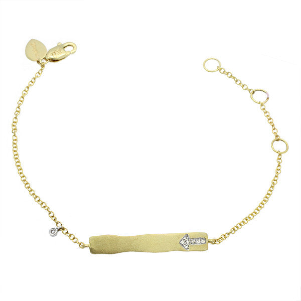 Meira T 14k Children's Collection Yellow Gold and Diamond ID Bracelet