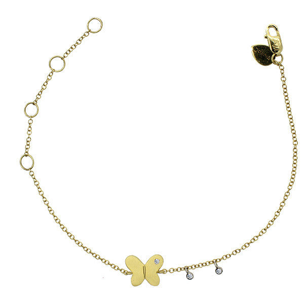 Meira T 14k Children's Collection Brushed Yellow Gold Butterfly Braclet