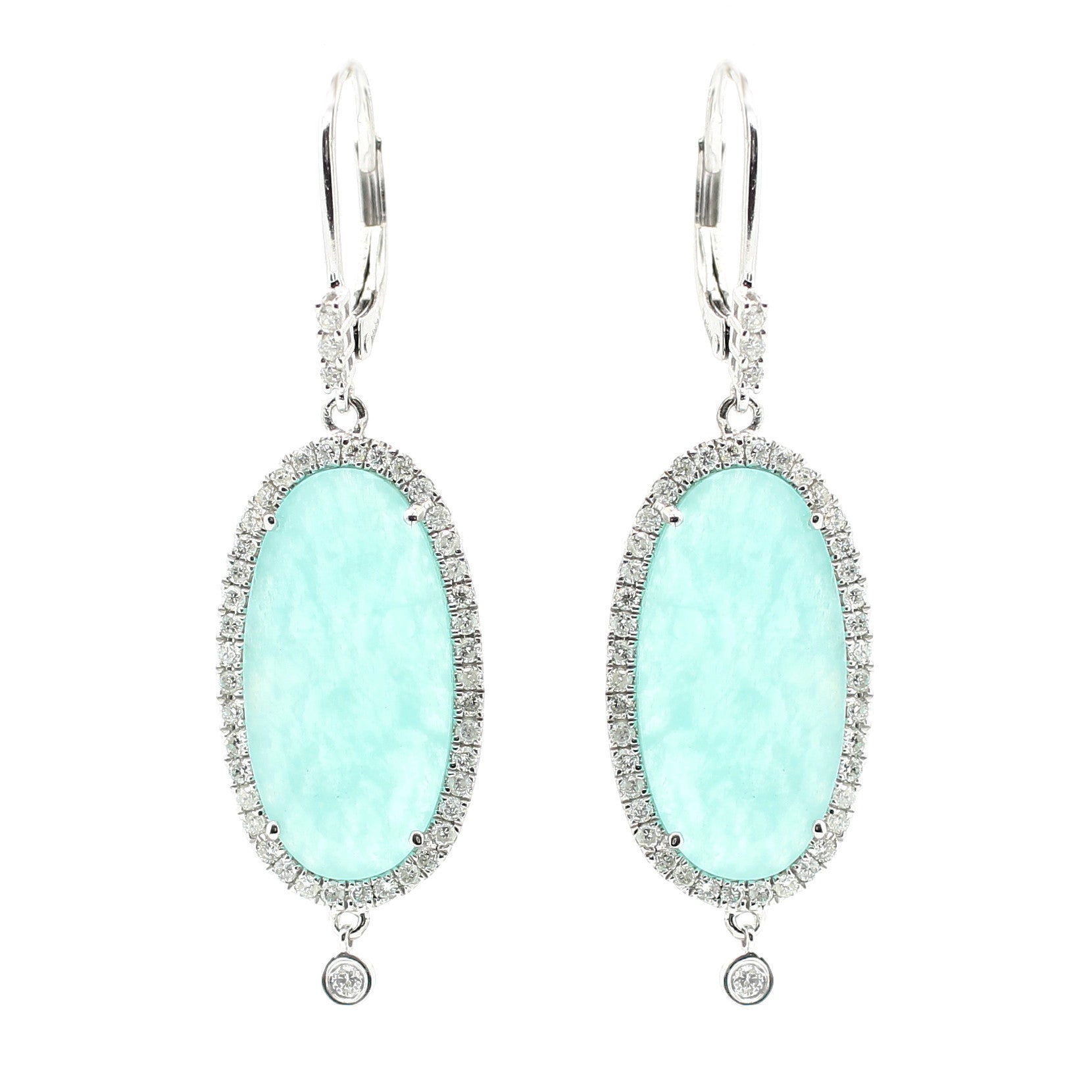 Meira T 14k Blue Amazonite White Gold Diamond Earrings