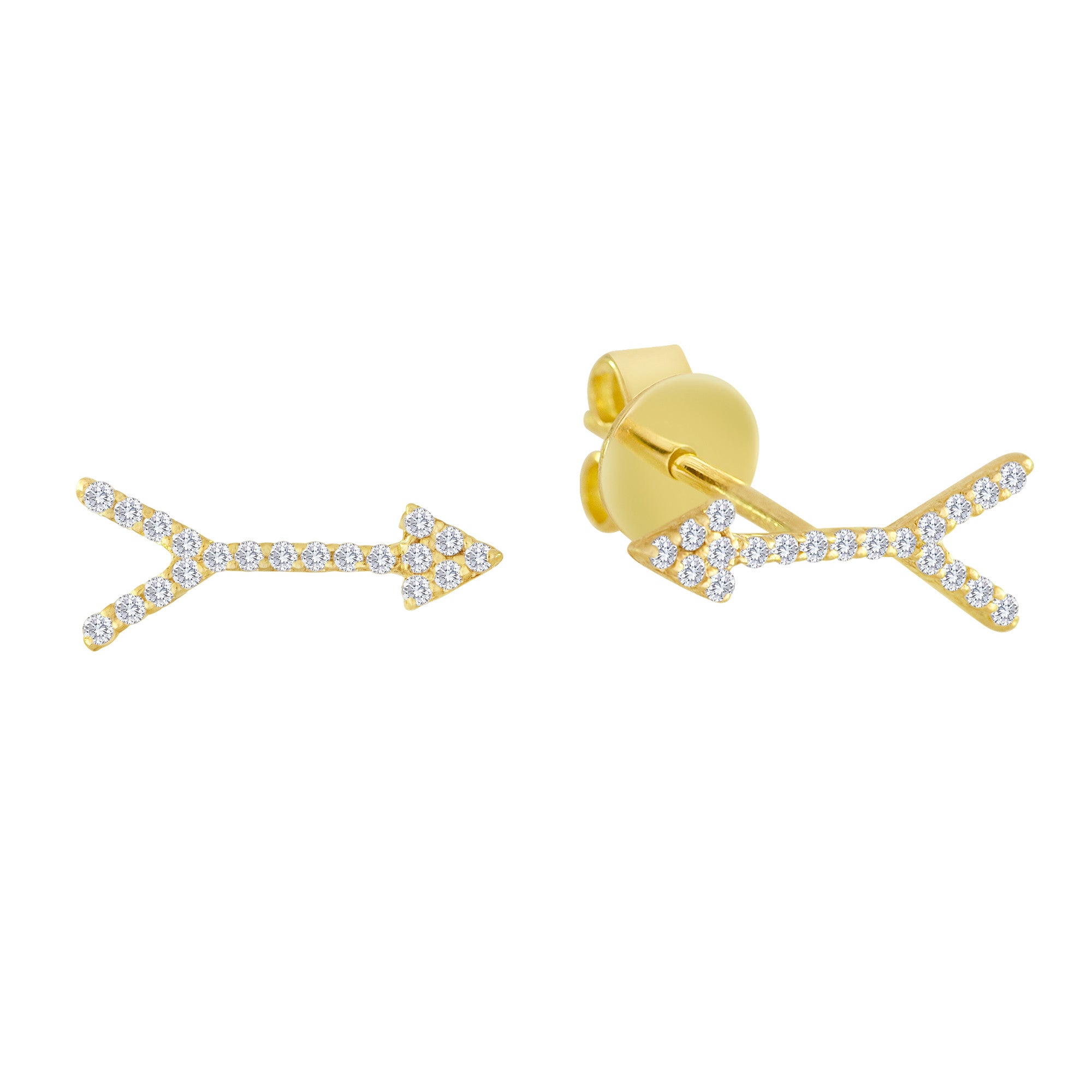 Meira T 14k Gold Arrow Stud Earrings