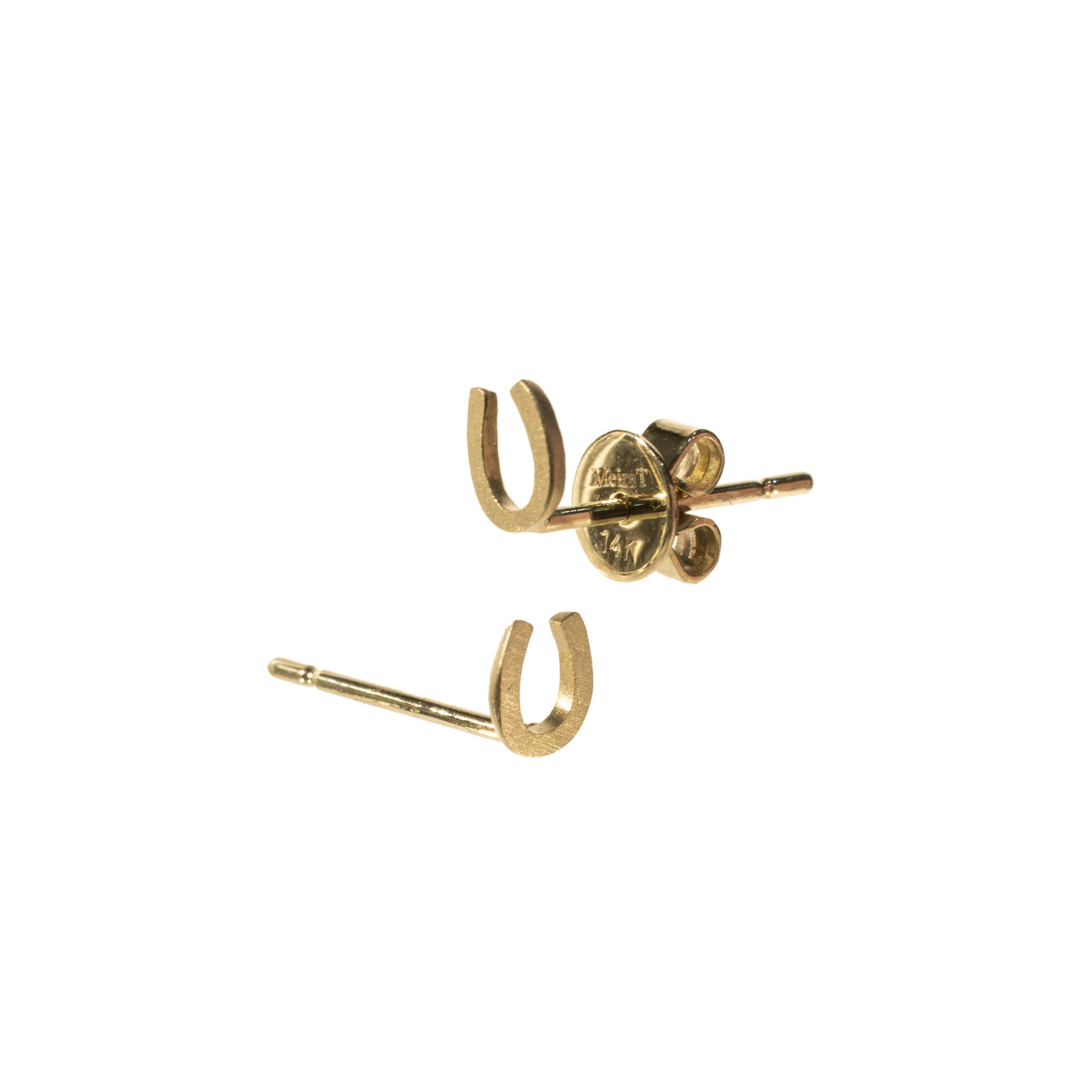 Meira T 14k Horseshoe Studs in 14kt Yellow Gold
