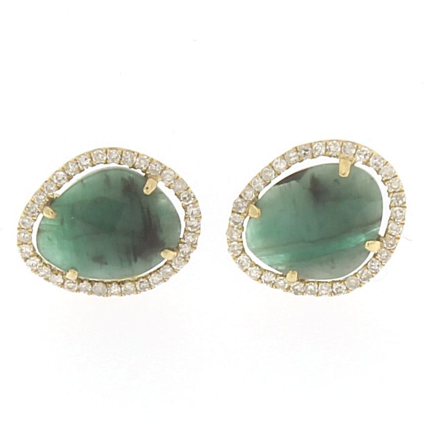 Meira T 14k Emerald Studs in Yellow Gold