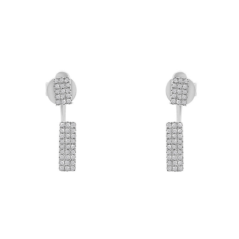 Meira T 14k Diamond Line Drop Earrings White Gold