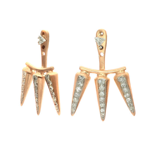Meira T 14k Pink Gold and Diamond Spike Earring Jackets