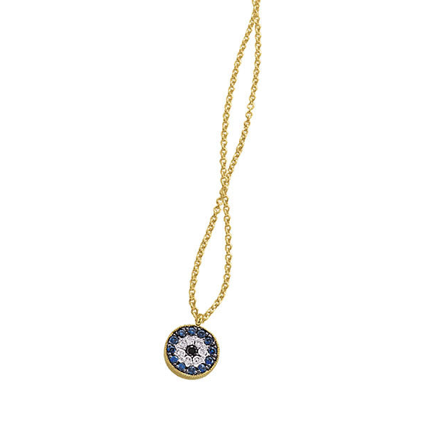 Meira T 14k Rounded Evil Eye Necklace