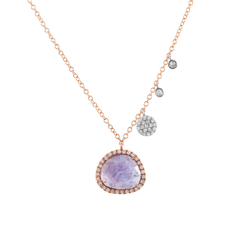 Meira T 14k Tanzanite and Rose Gold Diamond Necklace a Classic