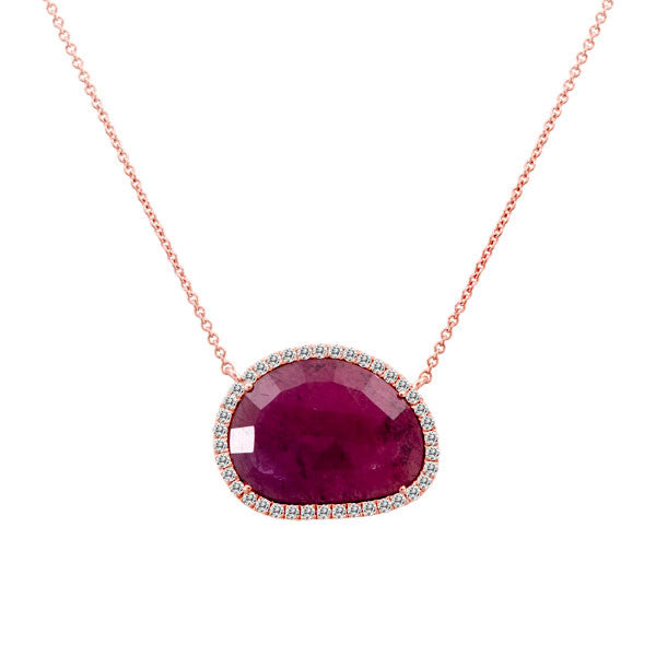 Pink Sapphire & Diamond Necklace, Meira T