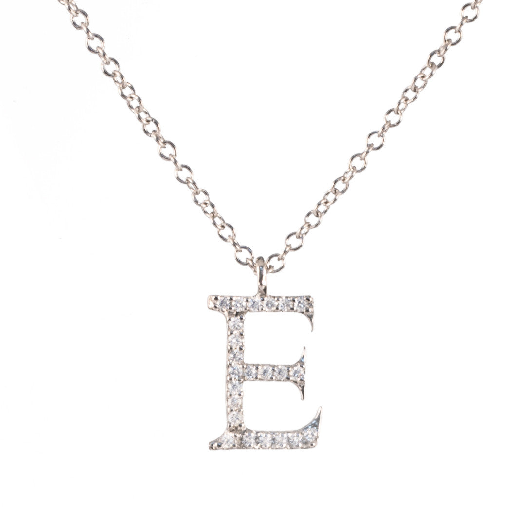Meira T 14k Medium Diamond Initial Necklace