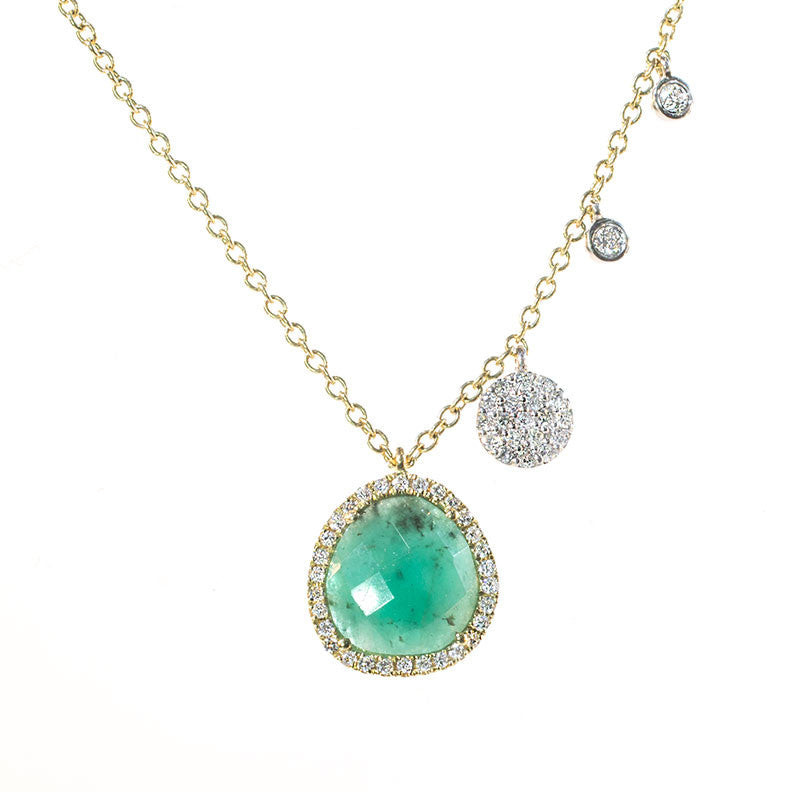 Meira T 14k Amazonite Diamond and Yellow Gold Charm Necklace.