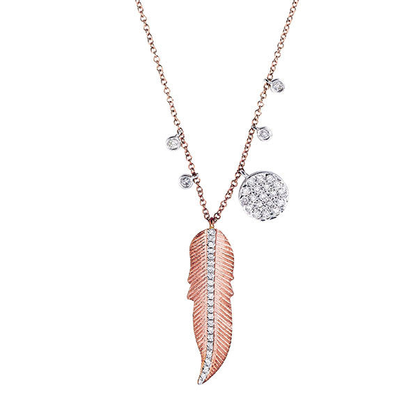 Enchanted Disney Pocahontas Diamond Accent Feather Necklace in 10K Gold |  Peoples Jewellers