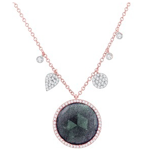 Meira T 14k Rose Gold Labradorite Charm Necklace As Seen On Gossip Girl