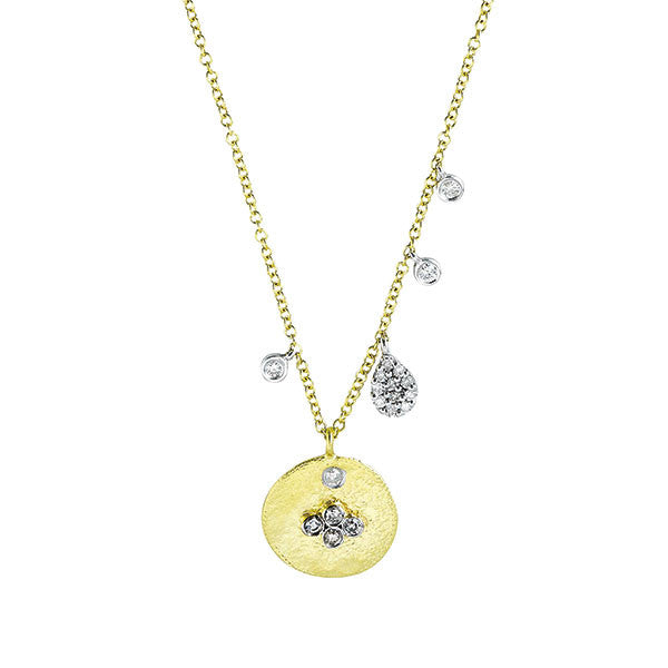 Meira T 14k Textured Yellow Gold Charm Necklace