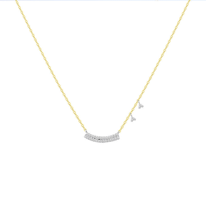 Meira T 14k Diamond Mini Bar Gold Necklace