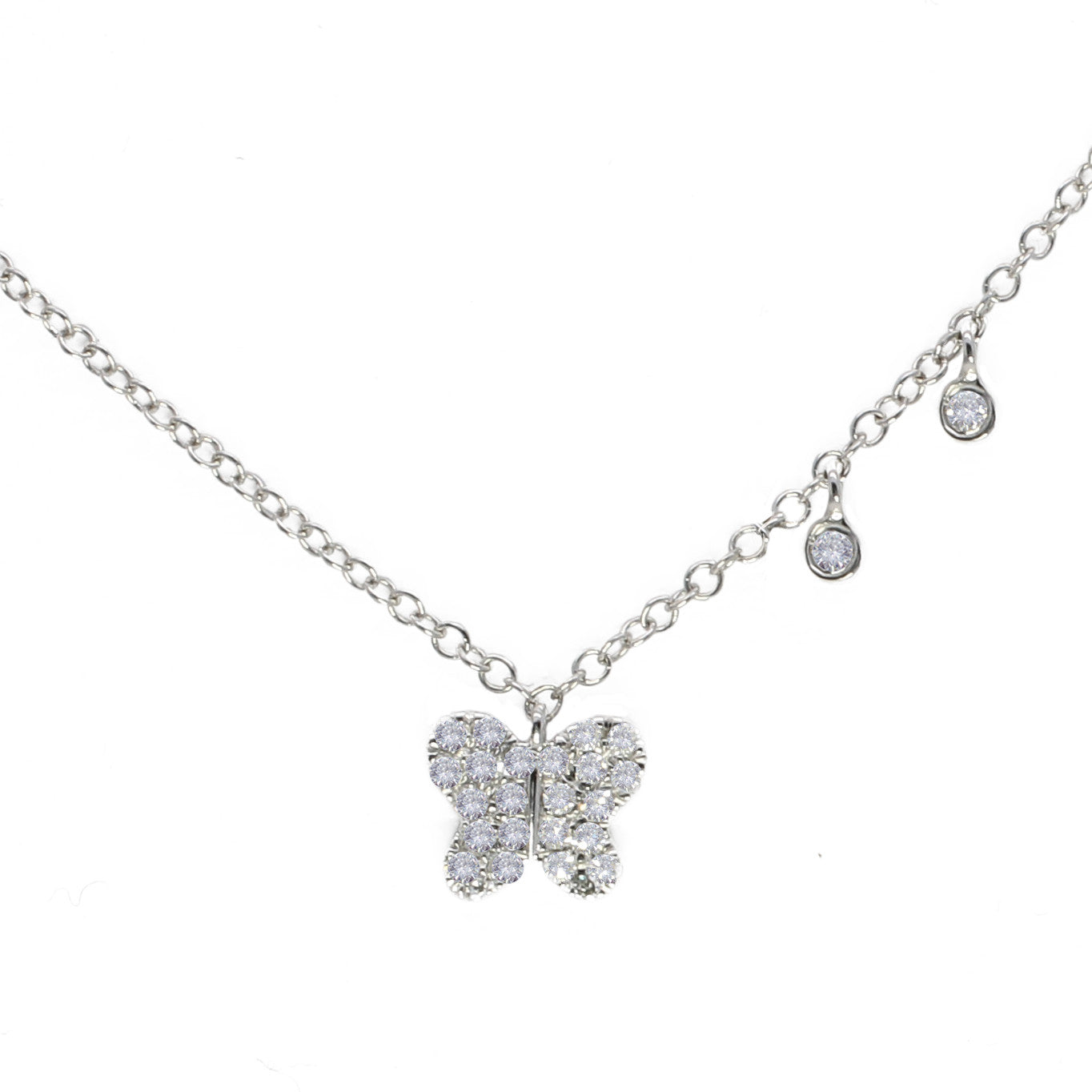 Meira T 14k Children's Collection Diamond Butterfly Necklace