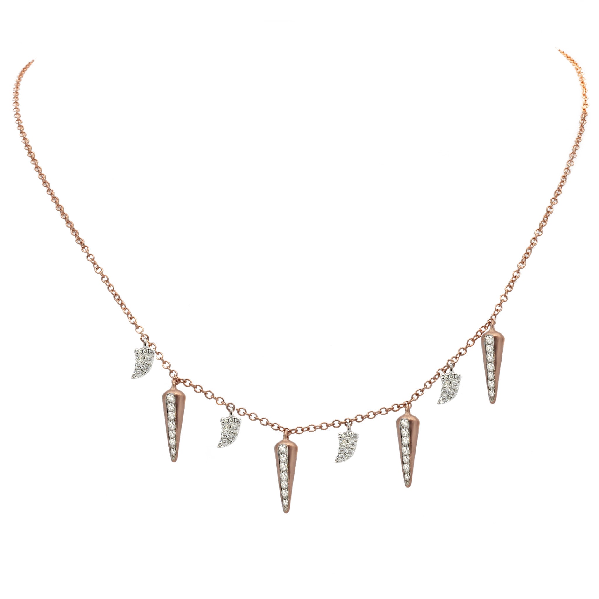 Meira T 14k Pink Gold Tusk and Spike Necklace