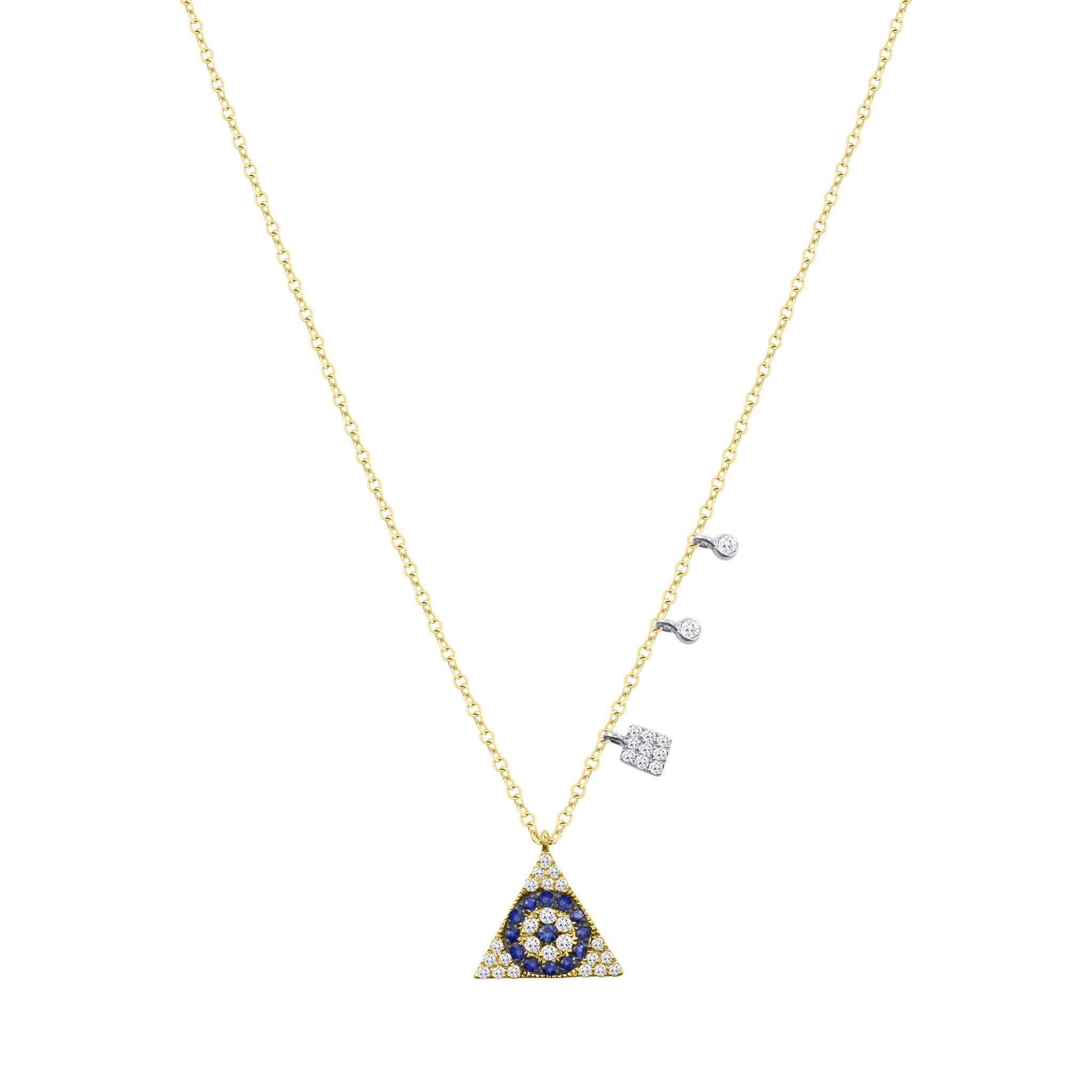 Meira T 14k Blue Sapphire Evil Eye Diamond Necklace In Yellow Gold