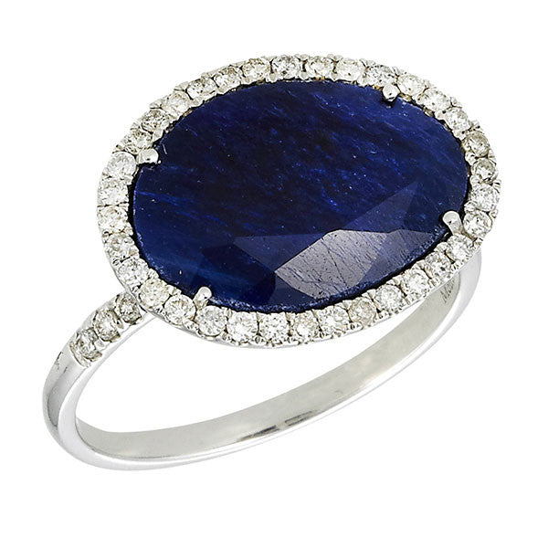 Meira T 14k White Gold Blue Sapphire and Diamond Ring