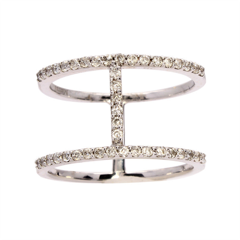 Meira T 14k Double Shank Pave Diamond Ring