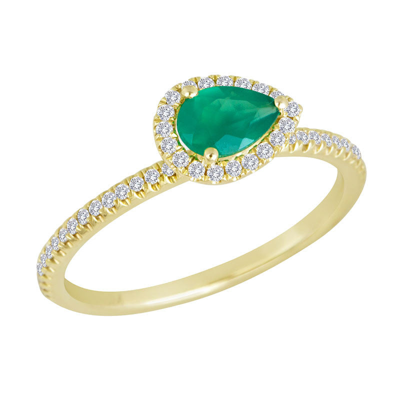 Meira T 14k Gold and Emerald Teardrop Ring
