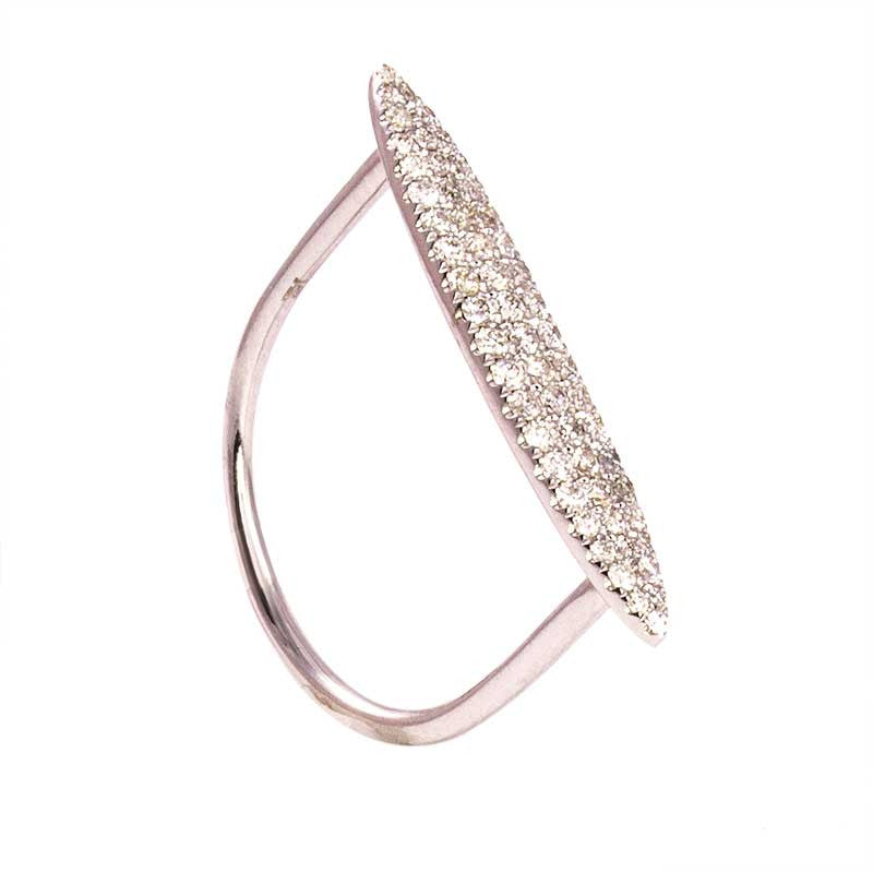Meira T 14k White Gold and Diamond Oval Encrusted Ring