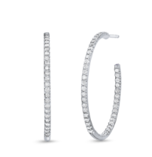 ROBERTO COIN 18K WHITEGOLD .98CT DIAMOND INSIDE OUT HOOPS