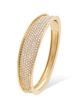 Lunaria Collection 18K Yellow Gold and Diamond Pavé Cuff