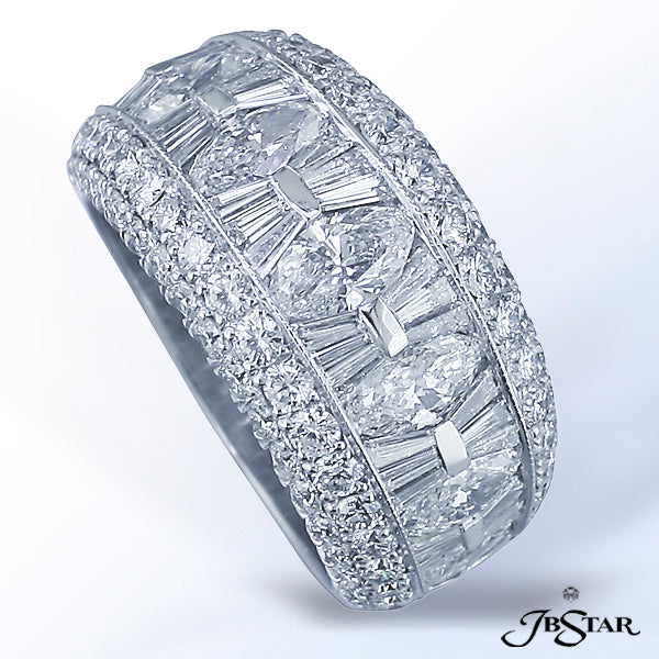 JB STAR A DAZZLING DISPLAY OF 1.60 CT. TW. MARQUISE CUT DIAMONDS, 1.23 CT. TW. ROUND DIAMONDS, AND .