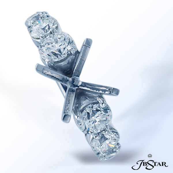 JB STAR PLATINUM DIAMOND SEMI-MOUNT HANDCRAFTED WITH 10 PERFECTLY MATCHED GRADUATED ROUND DIAMONDS I