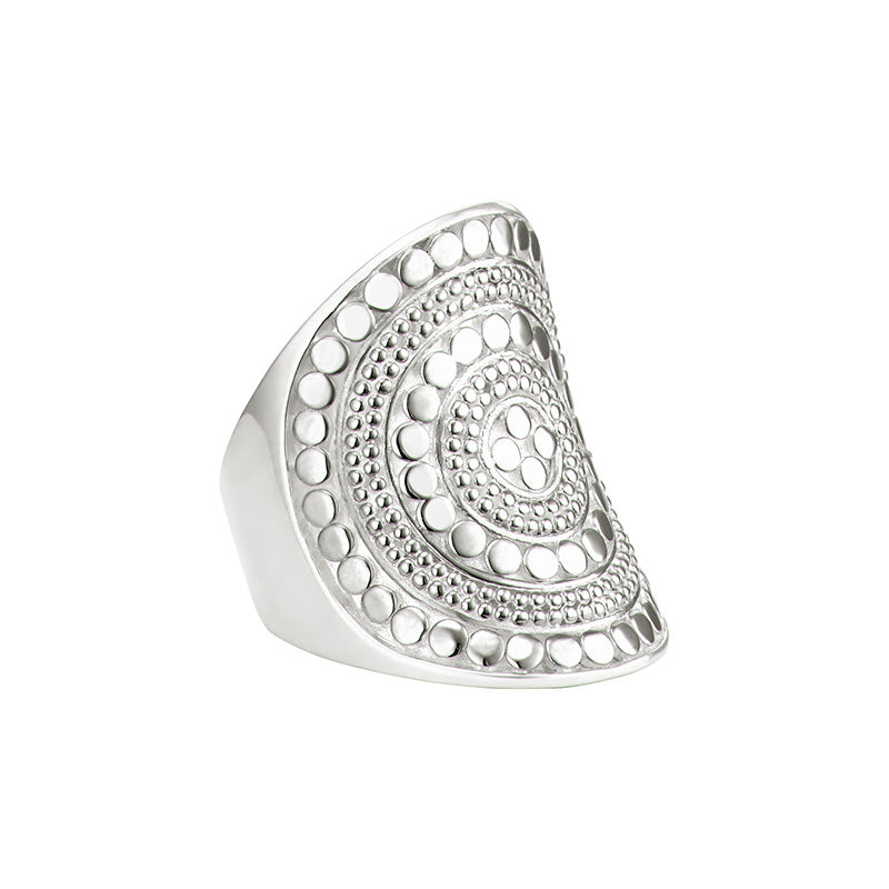 Ana Beck Sterling silver Beaded Saddle Ring - Silver