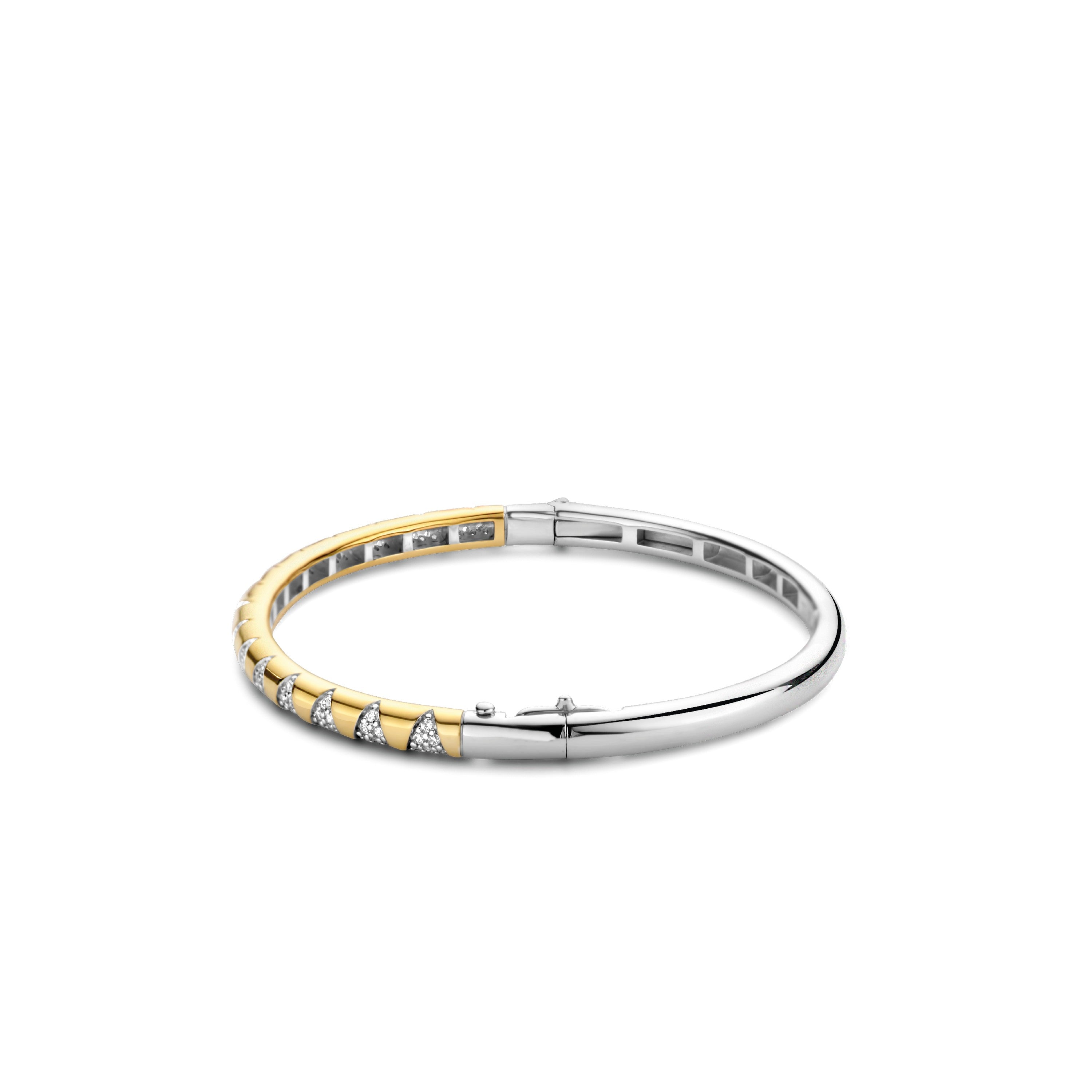 Tisento Milano Sterling Silver gold plated Zirconia white yellow gold platedBracelet