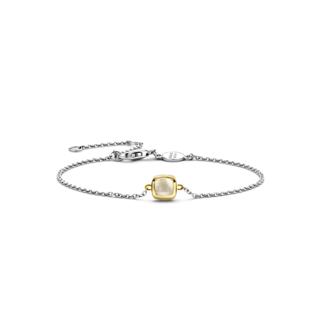 Tisento Milano Sterling Silver gold plated Mother of pearlBracelet